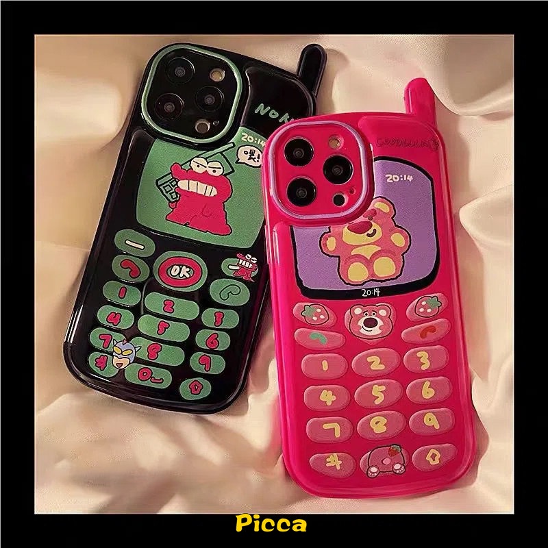 Soft Case Desain Kartun Buaya Strawberry Beruang Gaya Retro Untuk IPhone 11 XR 7 8 Plus 12 13 Pro MAX SE 2020 X XS MAX