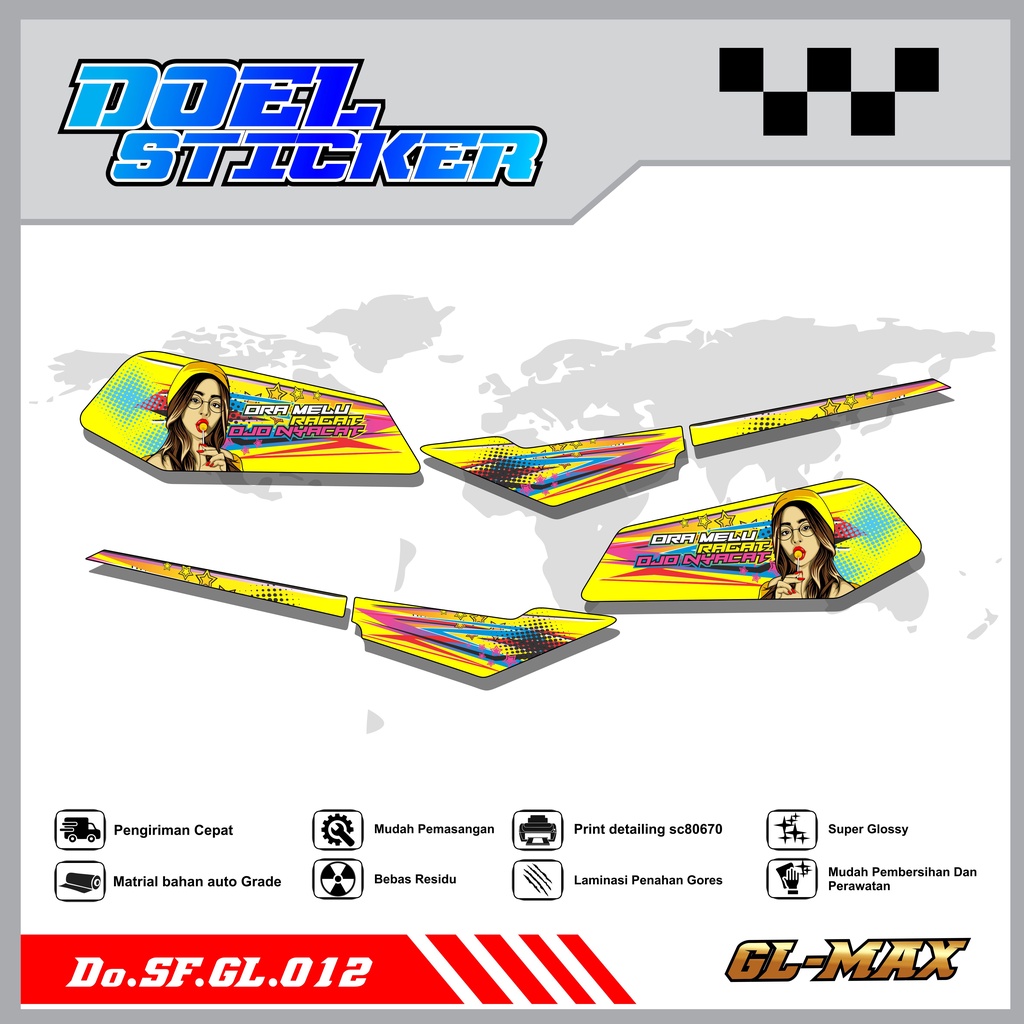 Sticker Striping GL PRO , MAX List Variasi Hologram pelangi,Crome Doel 013