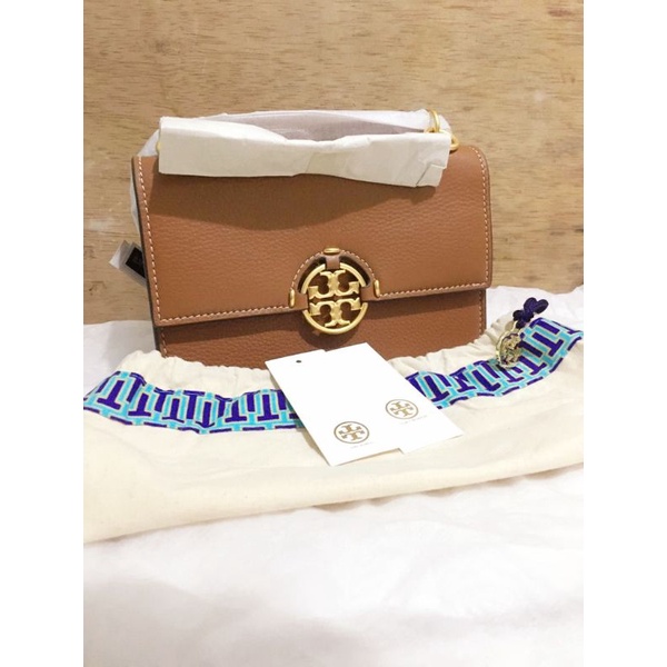 tory burch original100 % miller mini bag Light umber 905. barang bekas