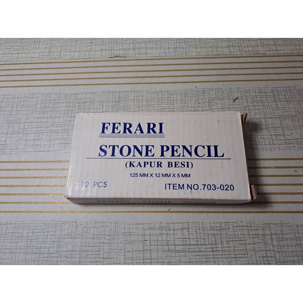 

Kapur besi (Stone Pencil) Merk Ferari 125x12x5mm