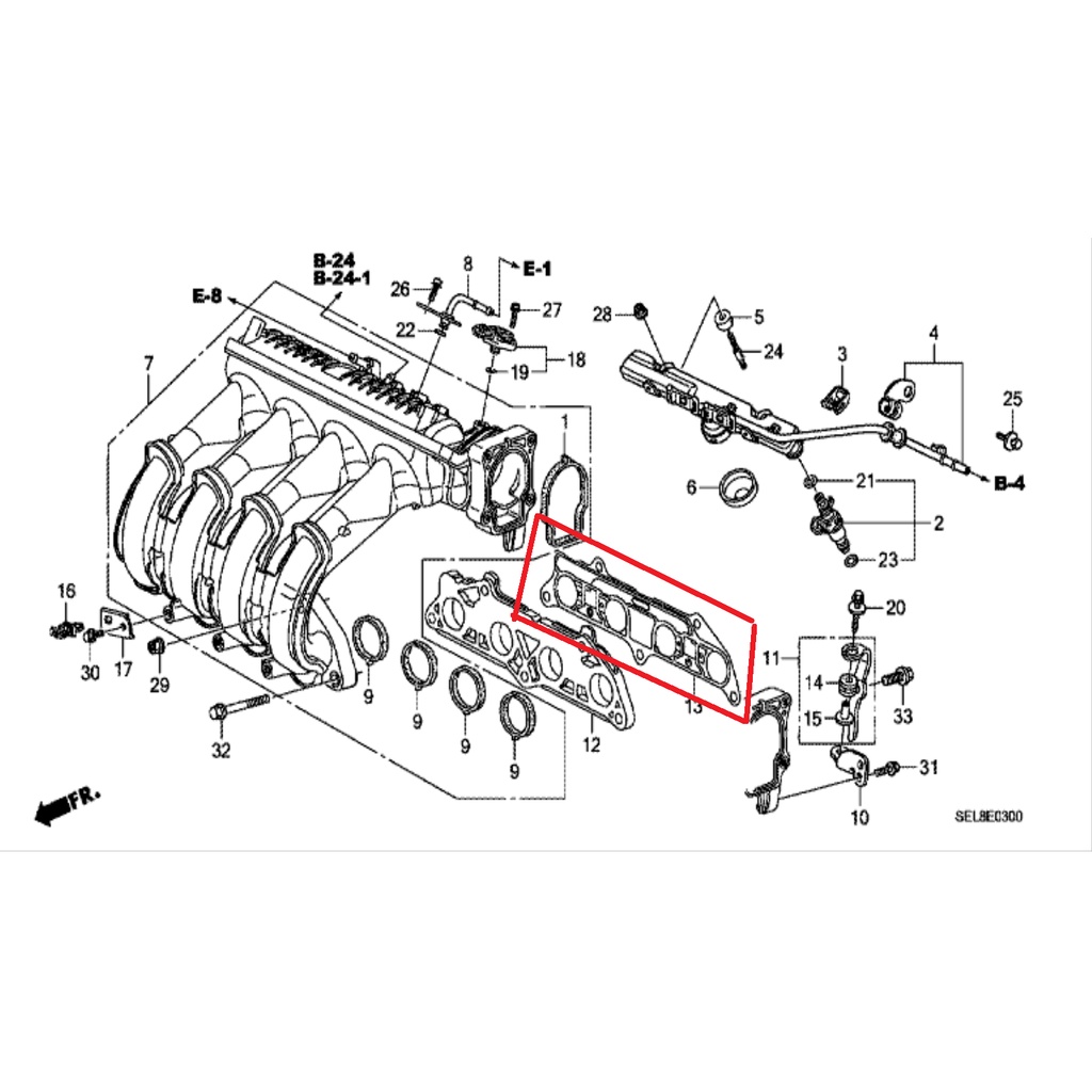 packing paking perpak gasket  intex intek EGR plate manifold jazz gd3 city gd8 2003 2004 2005 2006 2007 2008