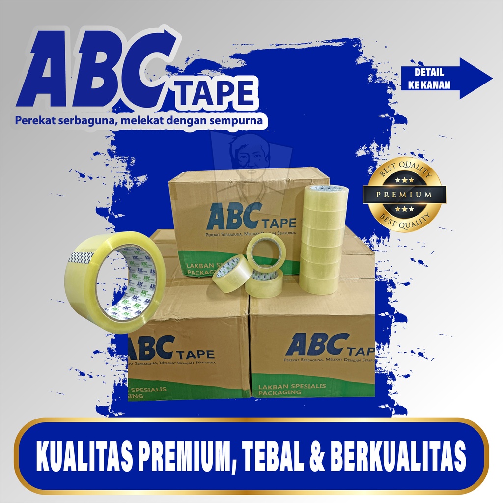 

Lakban bening lebar 45mm 45 micron 100 yard