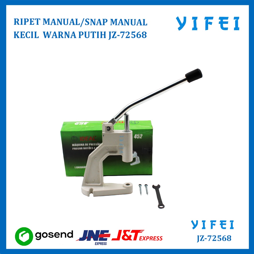 HANDPRESS ALAT PASANG KANCING SNAP BUTTON WARNA PUTIH YIFEI-72568