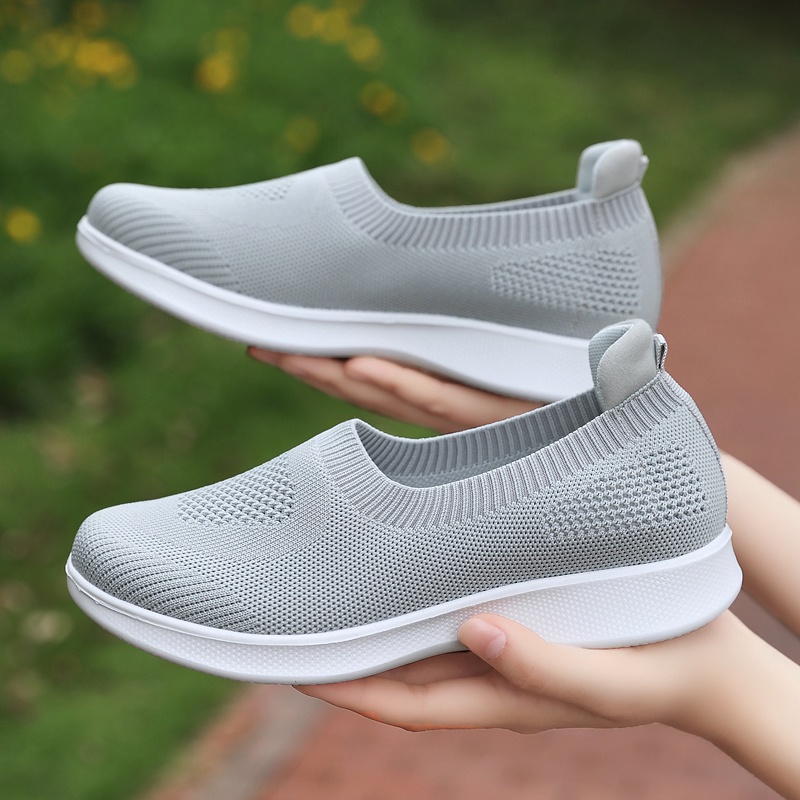 FOKU Sepatu Slip On Wanita Lembut Sepatu Sneakers Wanita Terbaru