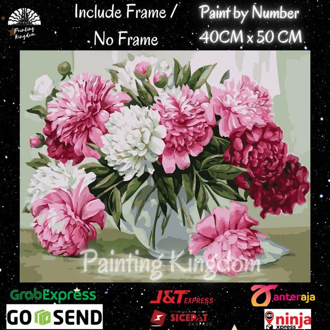 Paint by Number Bunga Krisan dalam Vas Lukisan DIY