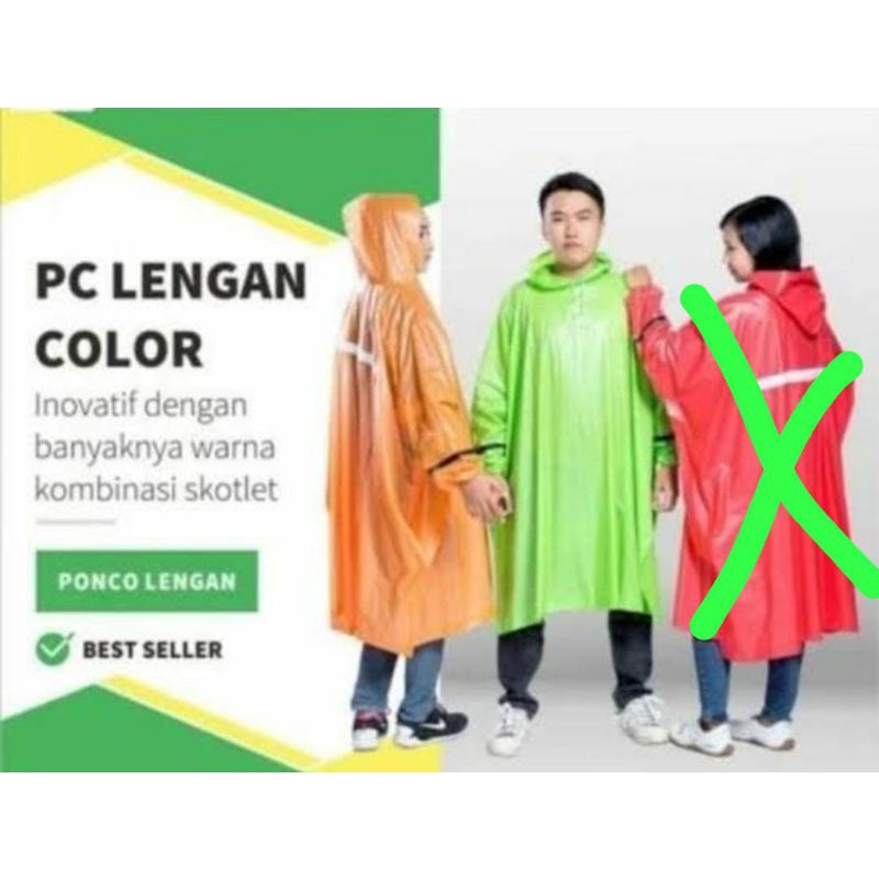 jas hujan poncho lengan colour ibex