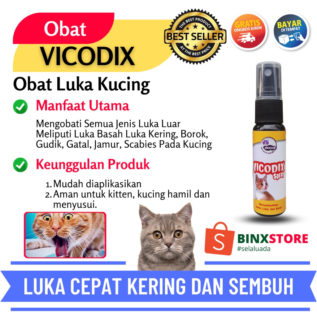 Jual Obat Luka Kucing Vicodix Untuk Mengobati Semua Jenis Luka Luar