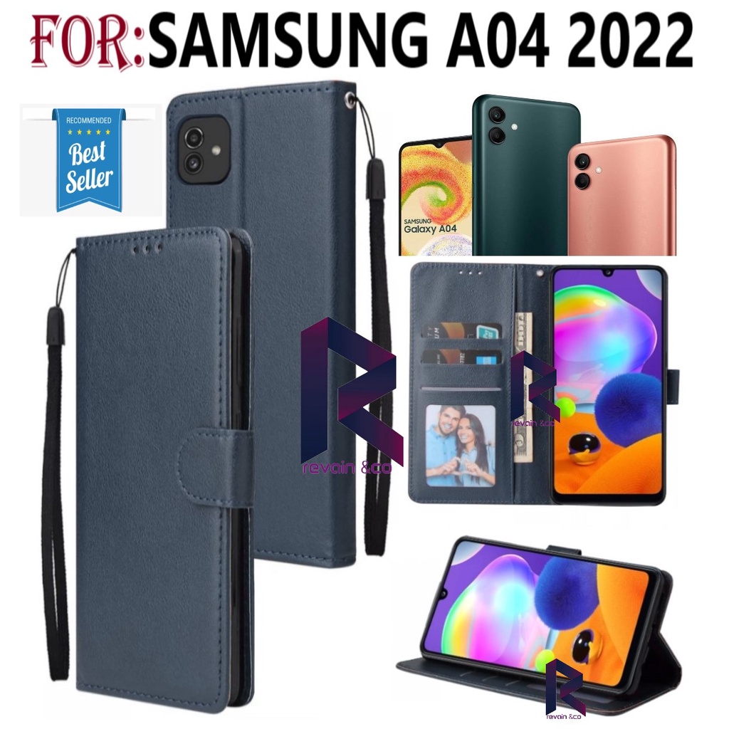 FLIP COVER NEW SAMSUNG A04 2022 FLIP WALLET LEATHER KULIT PREMIUM SARUNG BUKA TUTUP KESING HP FLIP CASE SAMSUNG A04