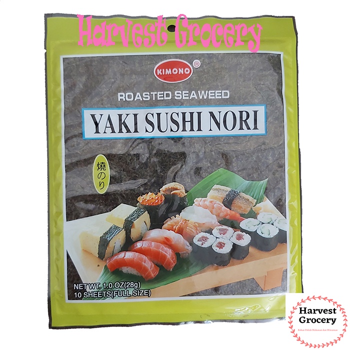 

Kimono Yaki Sushi Nori 28 Gram (Isi 10 Sheets)