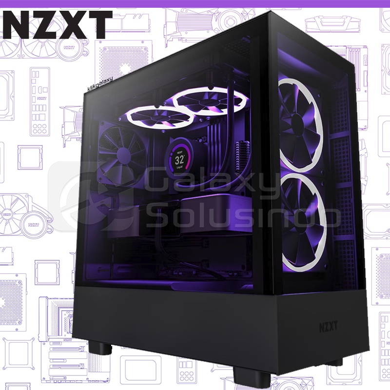 NZXT H5 ELITE Matte Black Tempered Glass Mid Tower Gaming Case