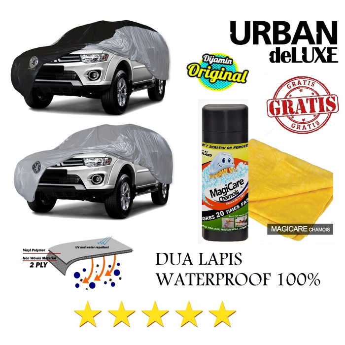 {BEKAS} Cover Mobil DELUXE 2 Lapis INNOVA X TRAIL PAJERO FORTUNER PANTHER - SILVER HITAM Murah