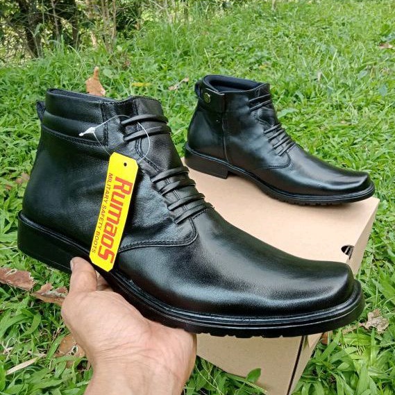 sepatu boots pria kulit PDH/DINAS/KANTORAN TNI POLRI SECURITY