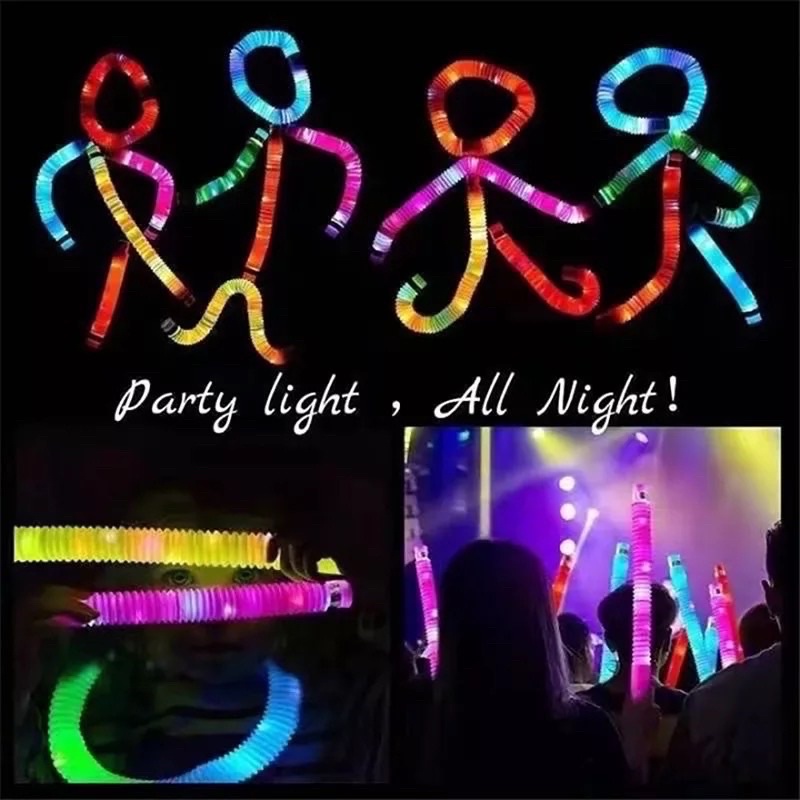 Mainan Viral CEV Light Up Pop Tubes Pop Pipes Mainan Lampu Stick Pipa Selang Fidget Toy