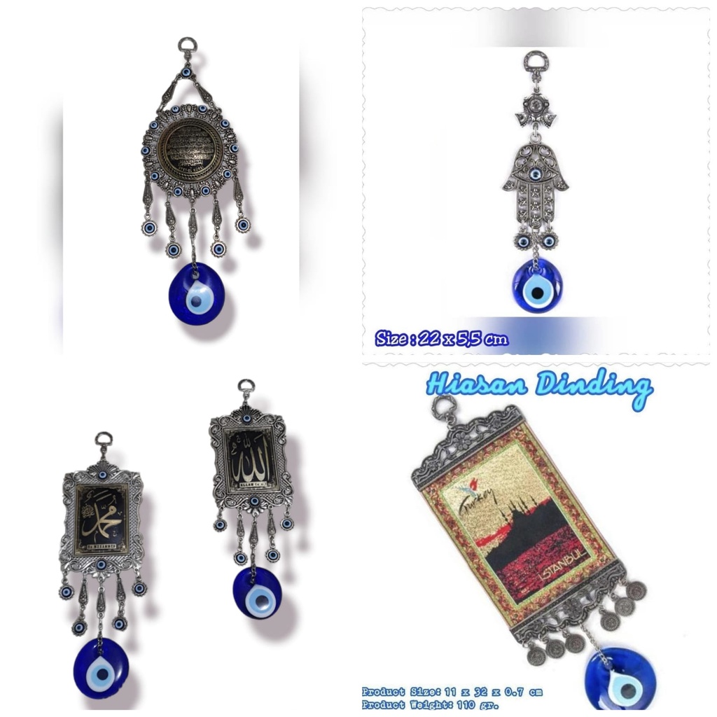 Hiasan Dinding Turki | Pajangan Dinding Allah Muhammad | Blue Eyes