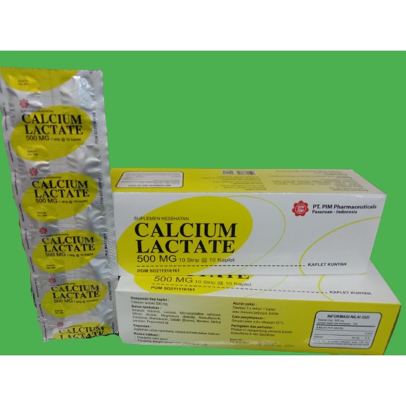 (PIM BOX) CALCIUM LACTATE 500MG PIM PER BOX