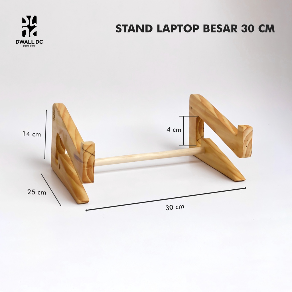 Stand Tatakan Laptop Bahan Kayu Ukuran 25 30cm