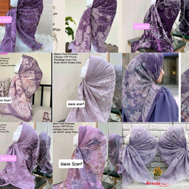 ➤Kemasan Baru KATALOG UNGU 1 | Voal motif jilbab motif Ungu series/Lilac/taro/Magenta Motif Terkini