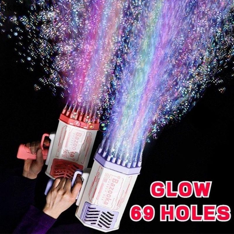 LED Bubble Gun Bazooka 69 Lubang // Pistol Gelembung 69 Lubang // Big Bubble Gun // Bubble Gun Jumbo