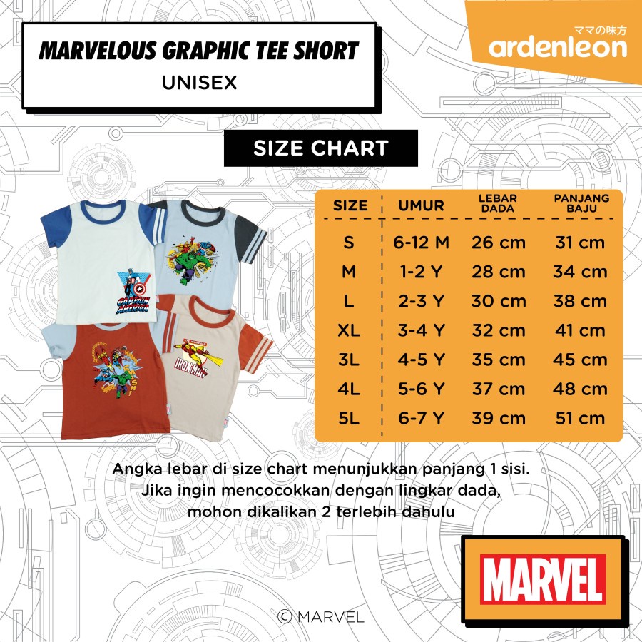 Arden leon - Marvelous Graphic Tee Short Kaos Anak Pendek