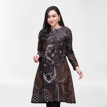 BATIK WANITA MODERN TUNIK BATIK KANCING DEPAN
