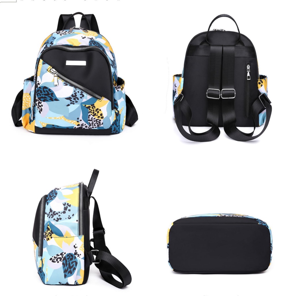 TAS RANSEL WANITA IMPORT ANTI AIR MOTIF BIRU ZESNIA TA670B2 BUNGA FASHION GENDONG BACKPACK PUNGGUNG SEKOLAH KEKINIAN KULIAH KERJA KOREA BRANDED REMAJA BATAM PREMIUM