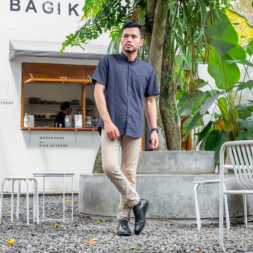 Lingard Black | Sepatu Pantofel Hitam Pria Casual Kerja Cowok Oxford Longwing Wingtip Pantofel Laki | Lvnatica x FORIND