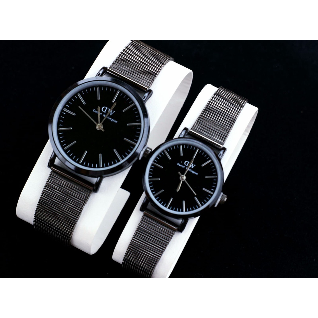 [HARGA PROMO COD] Jam Tangan Couple Anti Air / Tali Rantai Pasir Stainles steel Free BOK