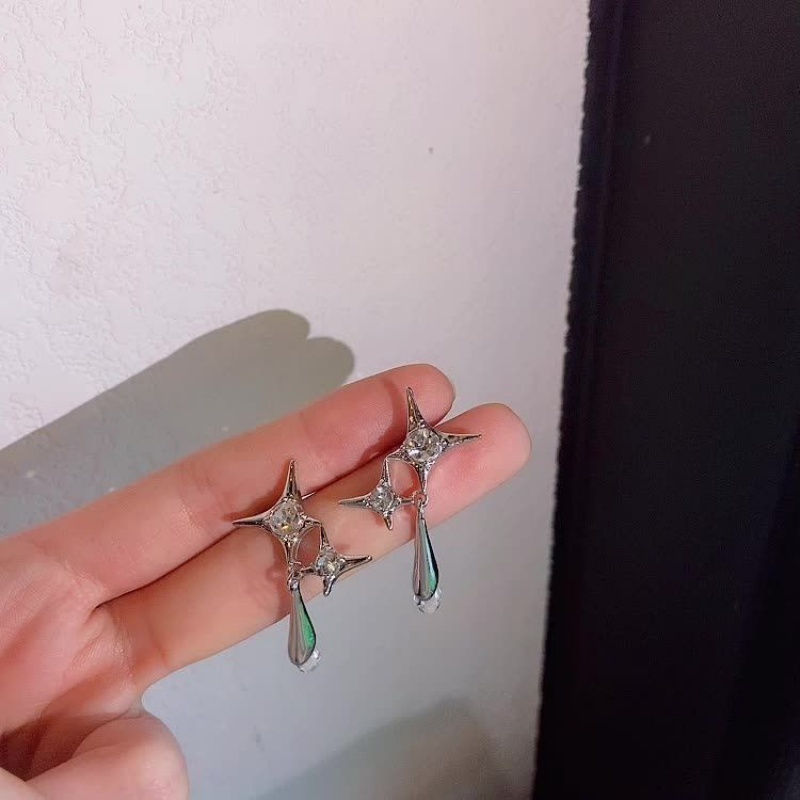 Anting Gantung Panjang Model Tetesan Air Gaya Retro Untuk Wanita