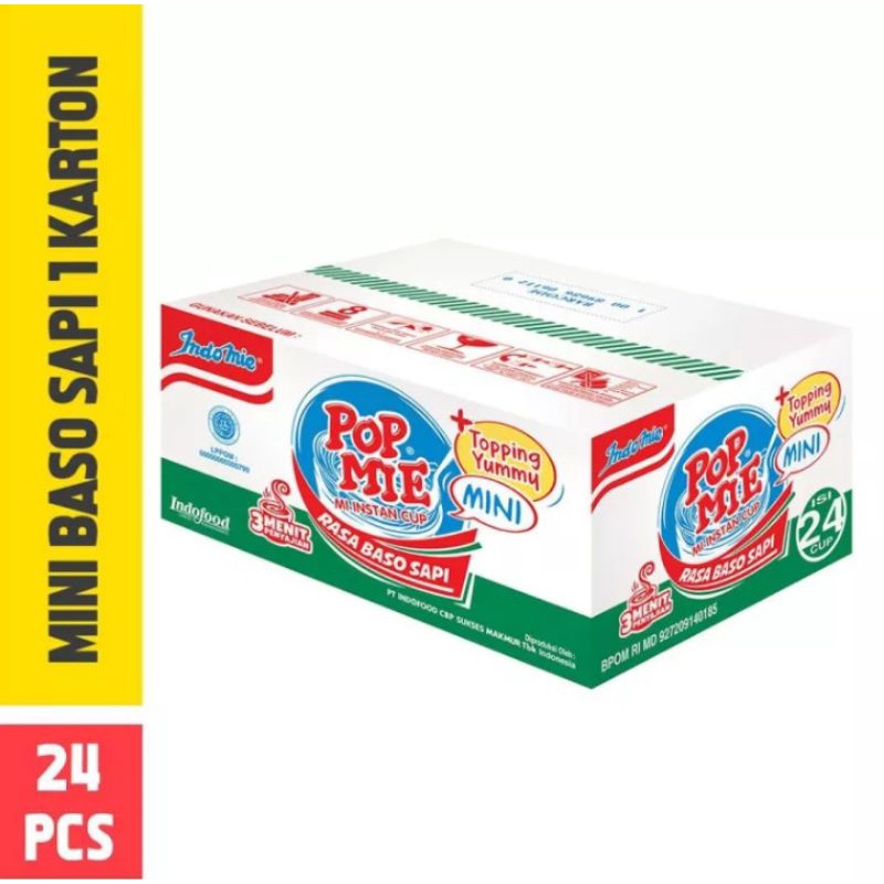 

Pop Mie Mini Kuah Rasa Baso, 1 Dus 24 pcs 912 gr