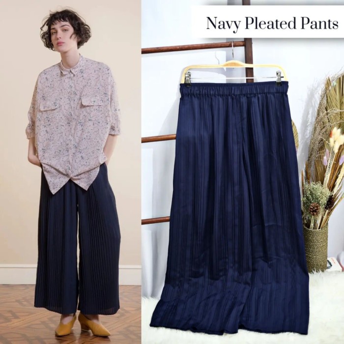 Spesial Rr444 Ansich Navy Pleated Pant Rk.E4 Hot Sale