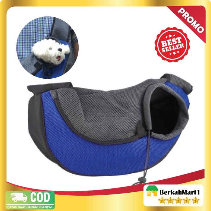 Tas Selempang Hewan Anjing Kucing Pet Carrier Size L - 600D - Blue