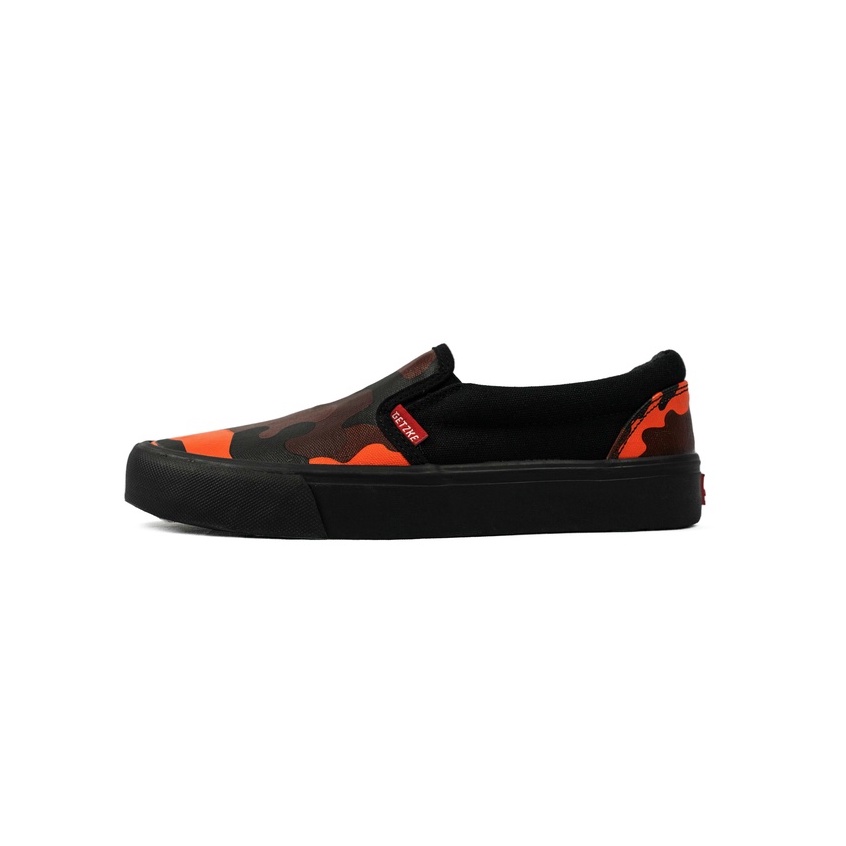 GE Black Camo Sepatu Slip on  Getzke Original Sneakers