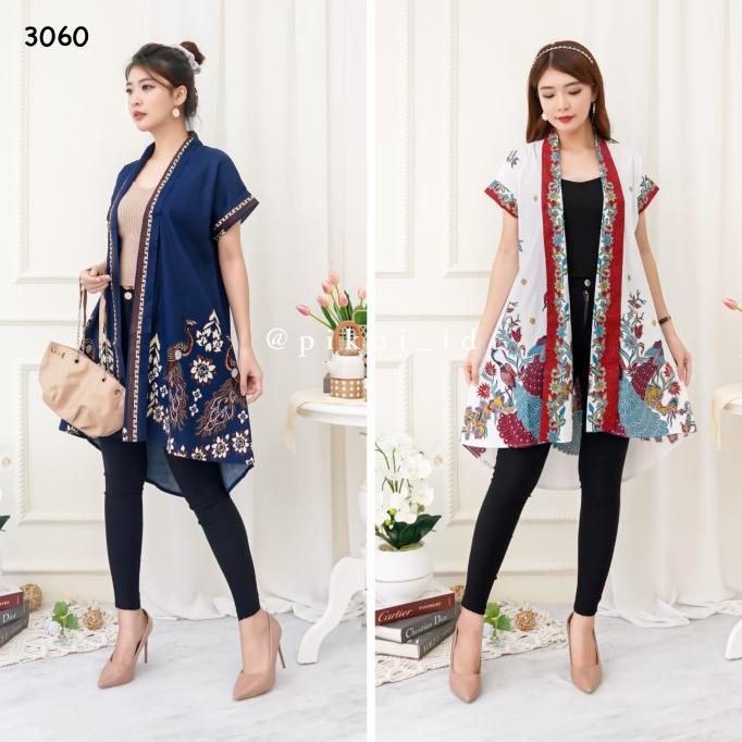 Blazer panjang batik modern / outer panjang batik wanita / cardigan ok Termurah