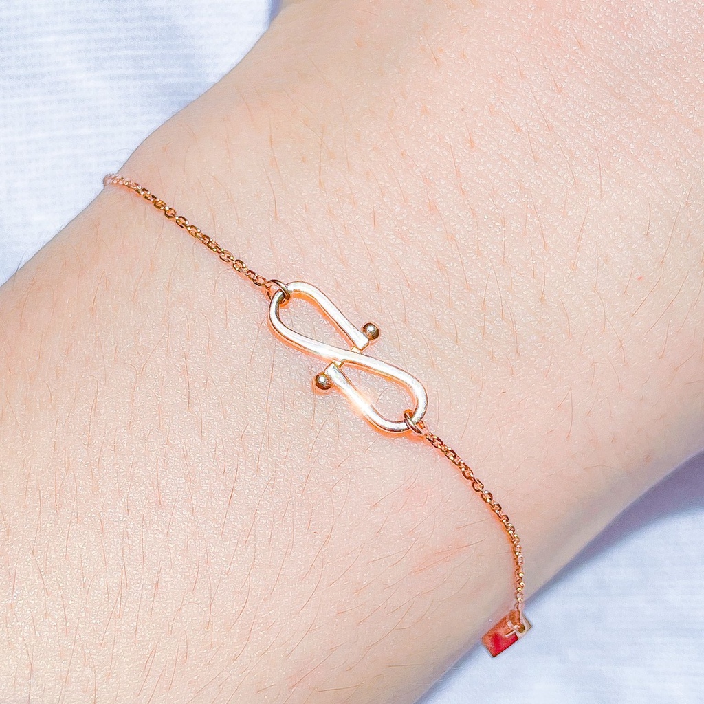 Rantai tangan anak dan dewasa emas asli kadar 750 75 17k rosegold infinity eternity gelang tiger permata ringan 2 gram panjang 16,5 18 19,5 cm