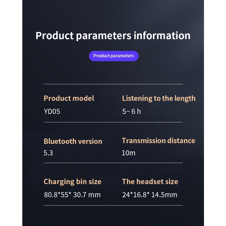 (COD)YD05 Bluetooth Headset Earphone with mic Power Bank Wireless Eerbuds COD LED Display Bass Ori