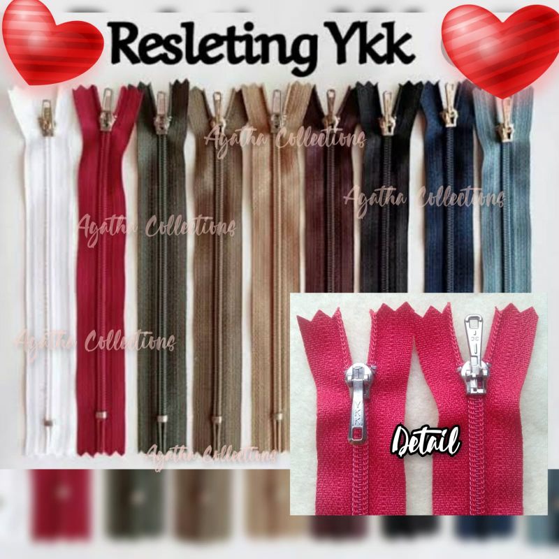 GROSIR RESLETING CELANA YKK 17CM (7inch) per 12bj