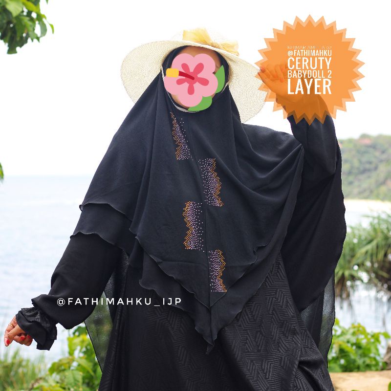 khimar Amelia 02 ceruty babydoll/Jilbab Instan manik Viral
