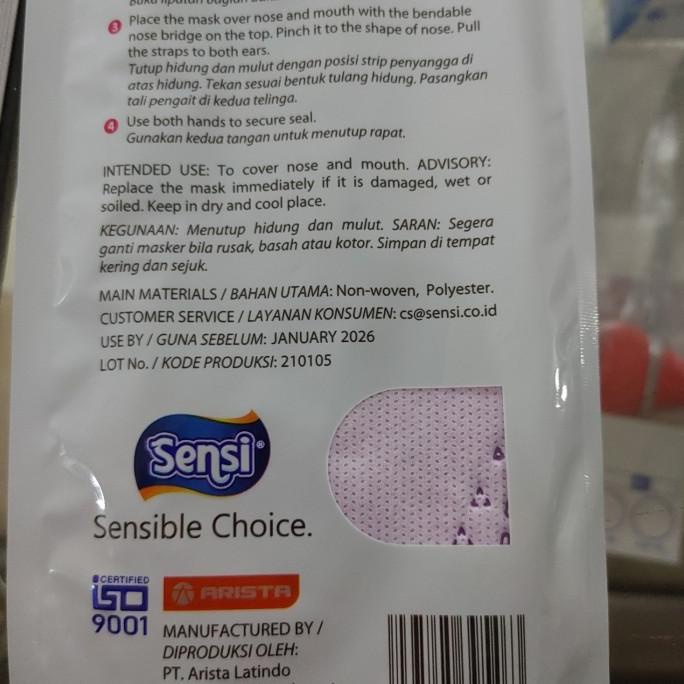 Sensi Convex 4Ply Isi 2 pcs / 2pcs / Sachet - Masker Mask 25-anugrahalkes Juara