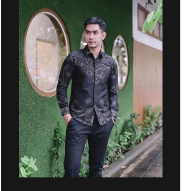 Paling Laris kemeja batik lengan panjang/ kemeja batik ori solo/ kemeja batik pria/ kemeja batik mas