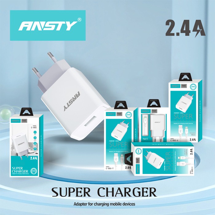 TC ANSTY C-005 - ADAPTER - CASAN - CHARGER 2.4A STABLE CHARGING