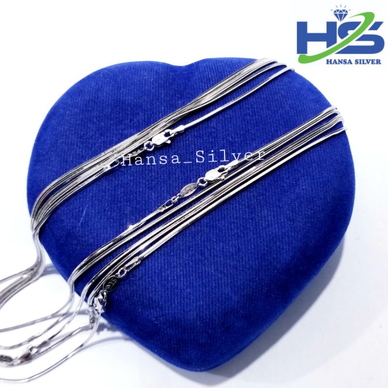 Kalung Perak Silver Asli 925 Lapis Emas Putih Cassandra Flexy - Kalung Perak Pria Wanita Anti Karat
