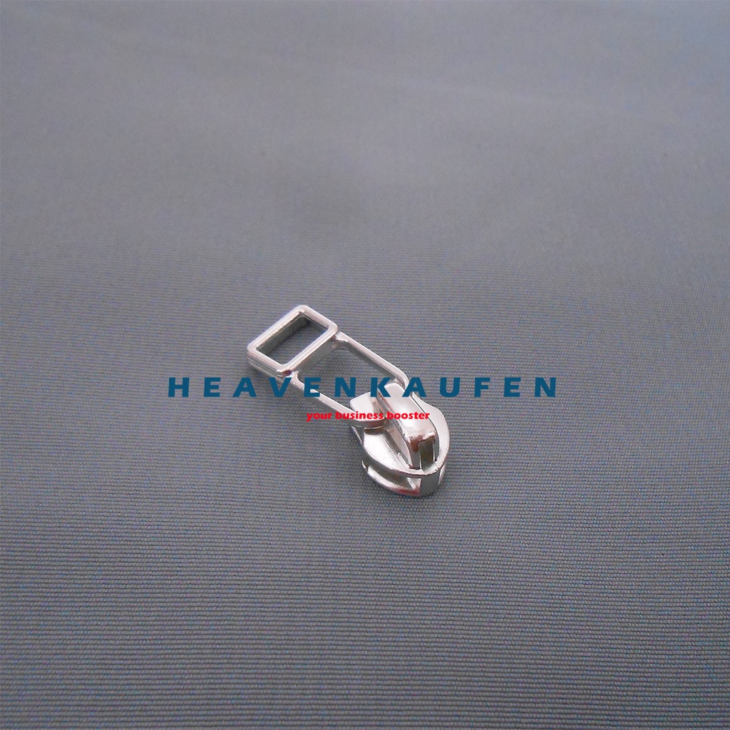 Kepala Resleting Zipper Head YKK Type Gigi Halus Coil No 5 Warna Nikel Silver Kode TN