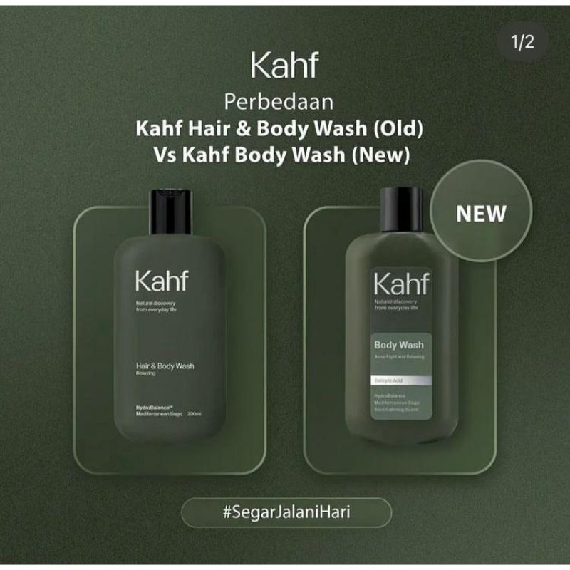 KAHF Brightening and Cooling Body Wash / Acne Fighting And Relaxing Body Wash | 200 ml (kemasan baru) - Sabun Mandi Pria