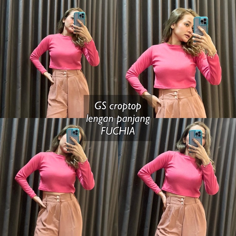 GS CROP TOP LENGAN PANJANG / CROP TEE RIB KNIT LENGAN PANJANG