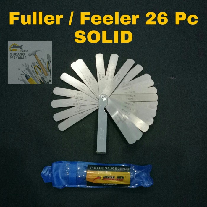 Solid Fuller Gauge 26 Pcs - Feeler 26 Blade Alat Ukur Celah Klep