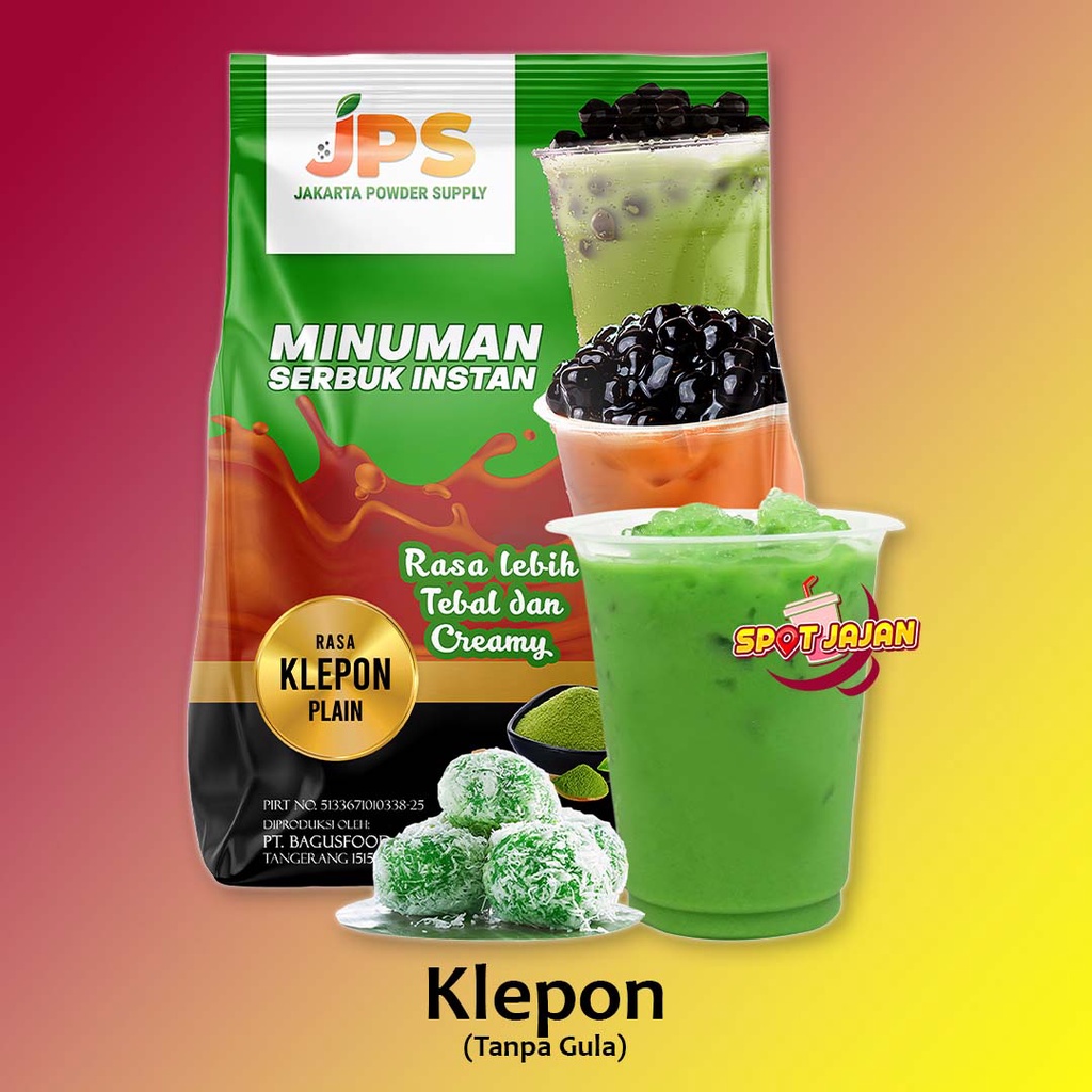 JPS Plain Klepon 1 kg Bubuk Minuman Tanpa Gula / Serbuk Minuman / Makanan / Instan / Jakarta Powder 