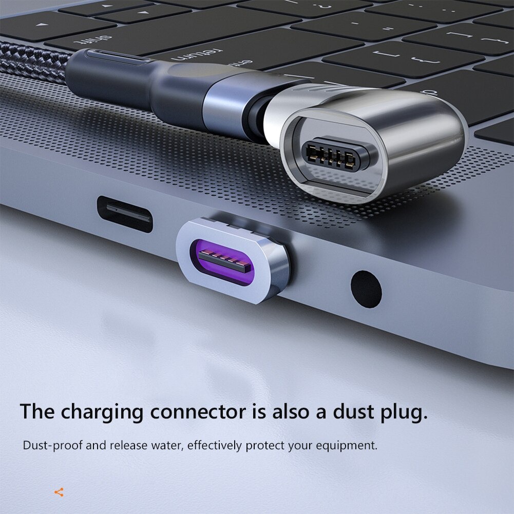 L Shaped Connector PD 100W USB C Female to Type-C Magnetic Adapter