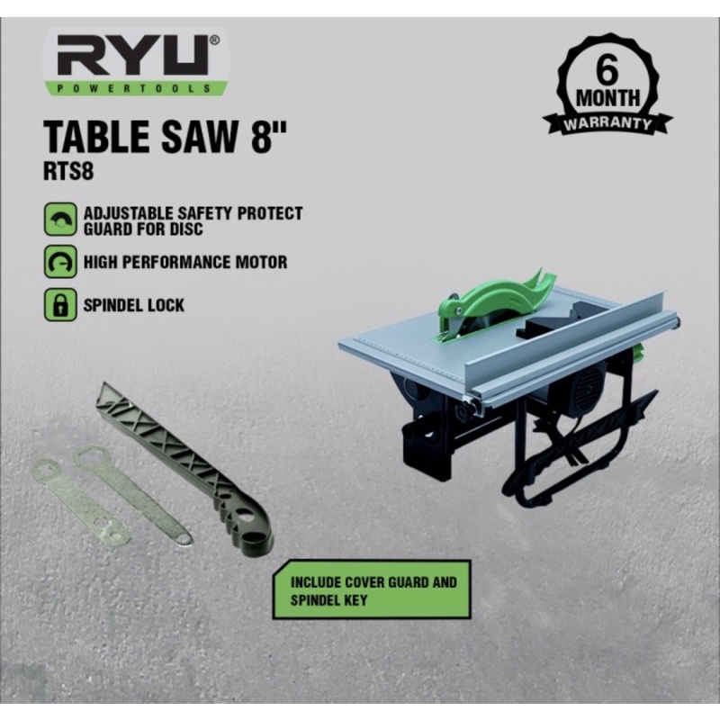 RYU TABLE SAW 8inch 600Watt mesin gergaji potong kayu
