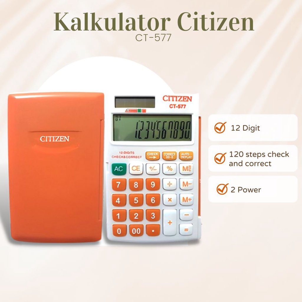 [GRATIS BUBBLE] Kalkulator Citizen CT-718 kalkulator Warna  Kalkulator 12 Digit  KUALITAS TERBAIK