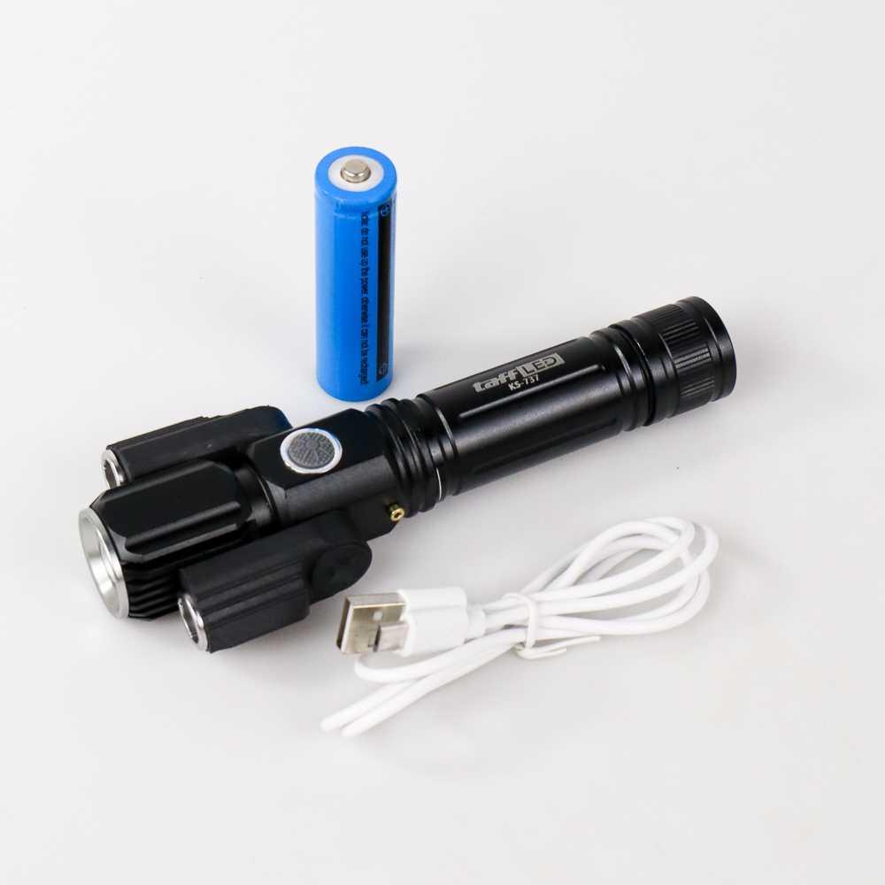 TaffLED Senter LED Outdoor Telescopic Zoom T6 + 2 x XPE 15000 Lm - KS-737